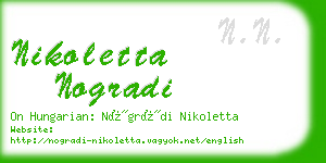 nikoletta nogradi business card